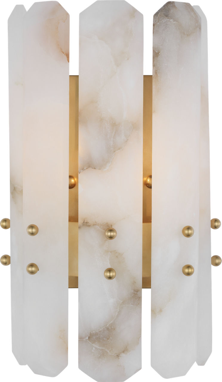 Bonnington Wall Sconce | Hand-Rubbed Antique Brass | Alabaster