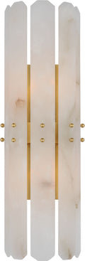Bonnington Tall Sconce | Hand-Rubbed Antique Brass | Alabaster