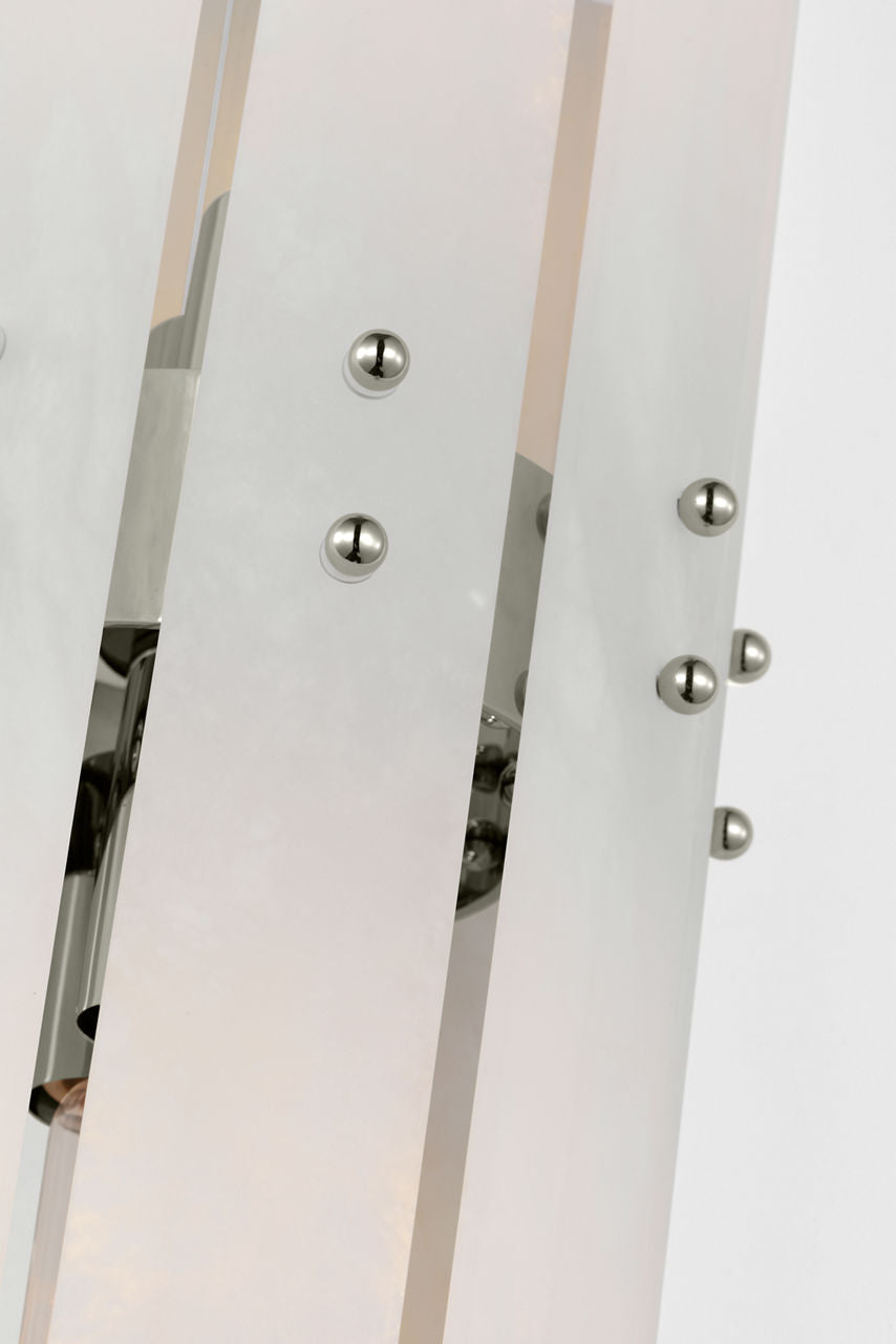 Bonnington Tall Sconce | Polished Nickel | Alabaster