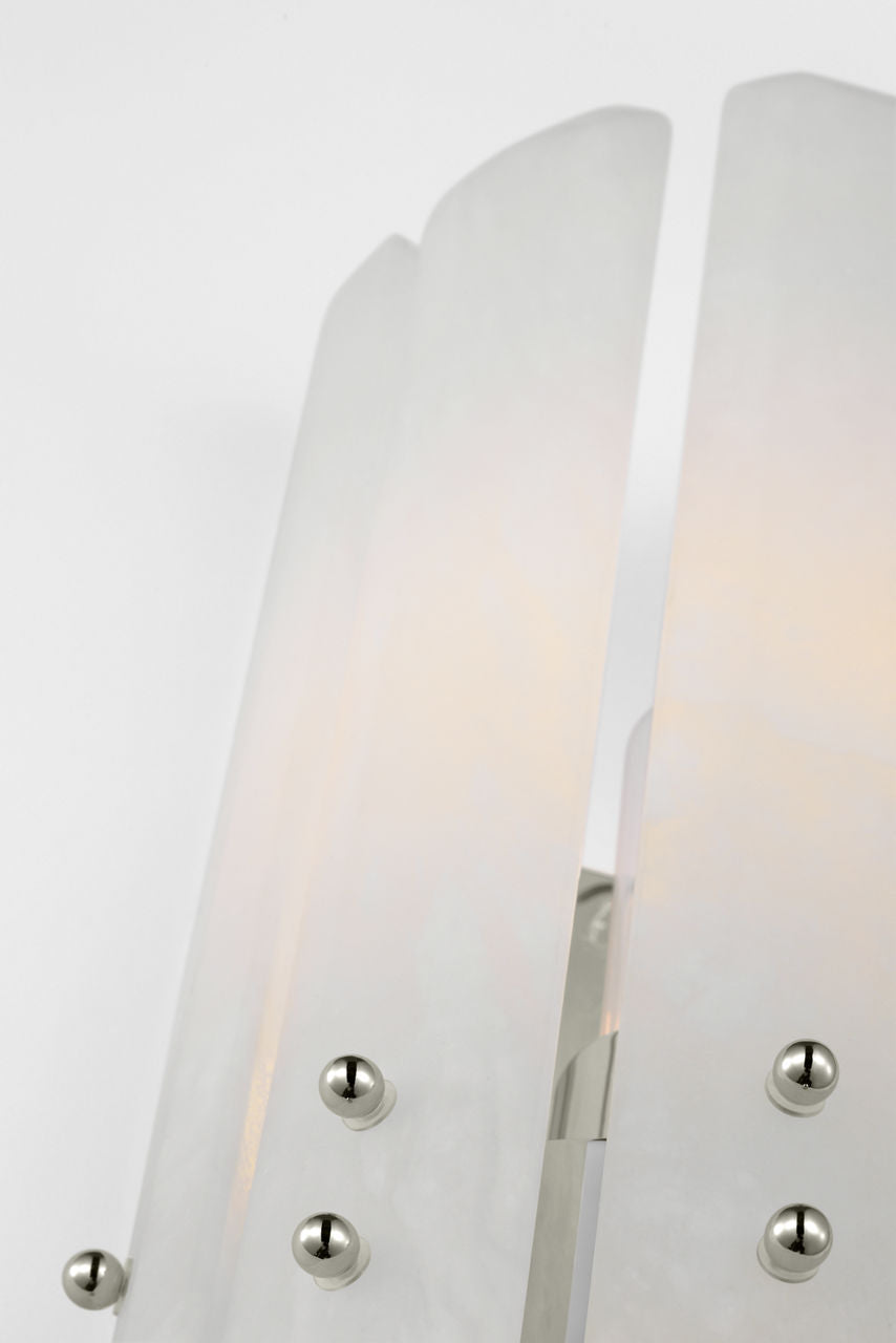 Bonnington Tall Sconce | Polished Nickel | Alabaster