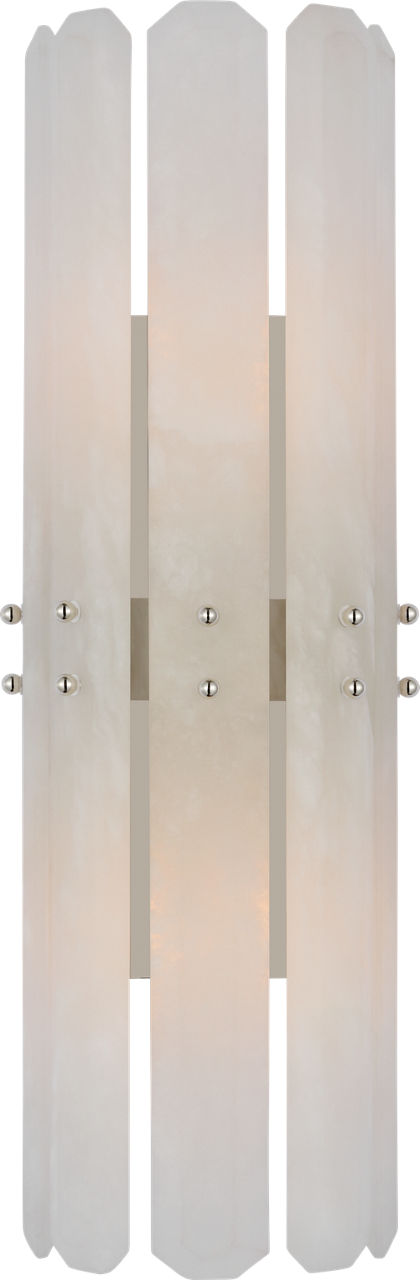 Bonnington Tall Sconce | Polished Nickel | Alabaster