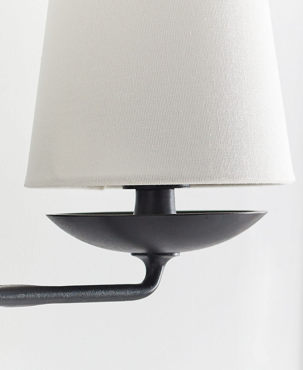 Fontaine Double Sconce | Aged Iron | Linen Shades
