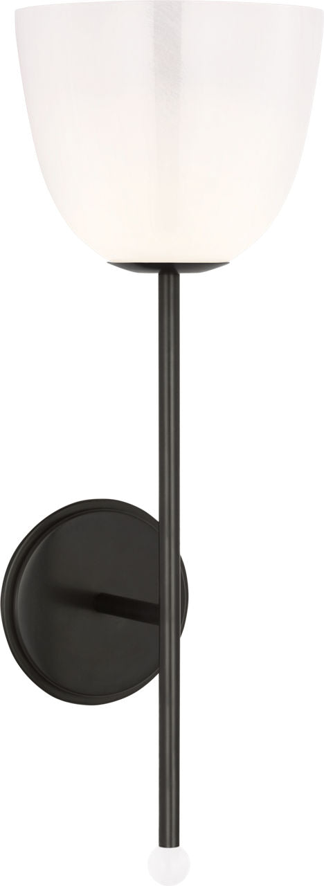 Brisa 20" Torch Sconce | Bronze | White Strie Glass Shade