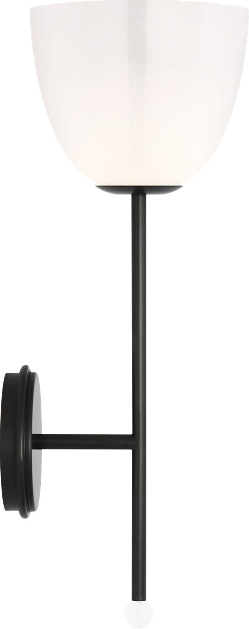 Brisa 20" Torch Sconce | Bronze | White Strie Glass Shade