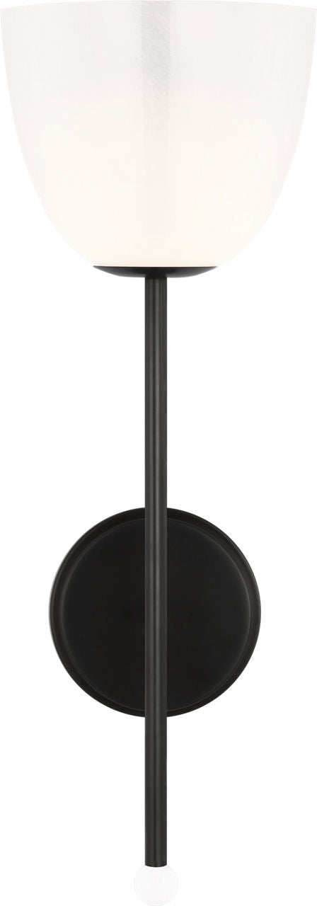 Brisa 20" Torch Sconce | Bronze | White Strie Glass Shade
