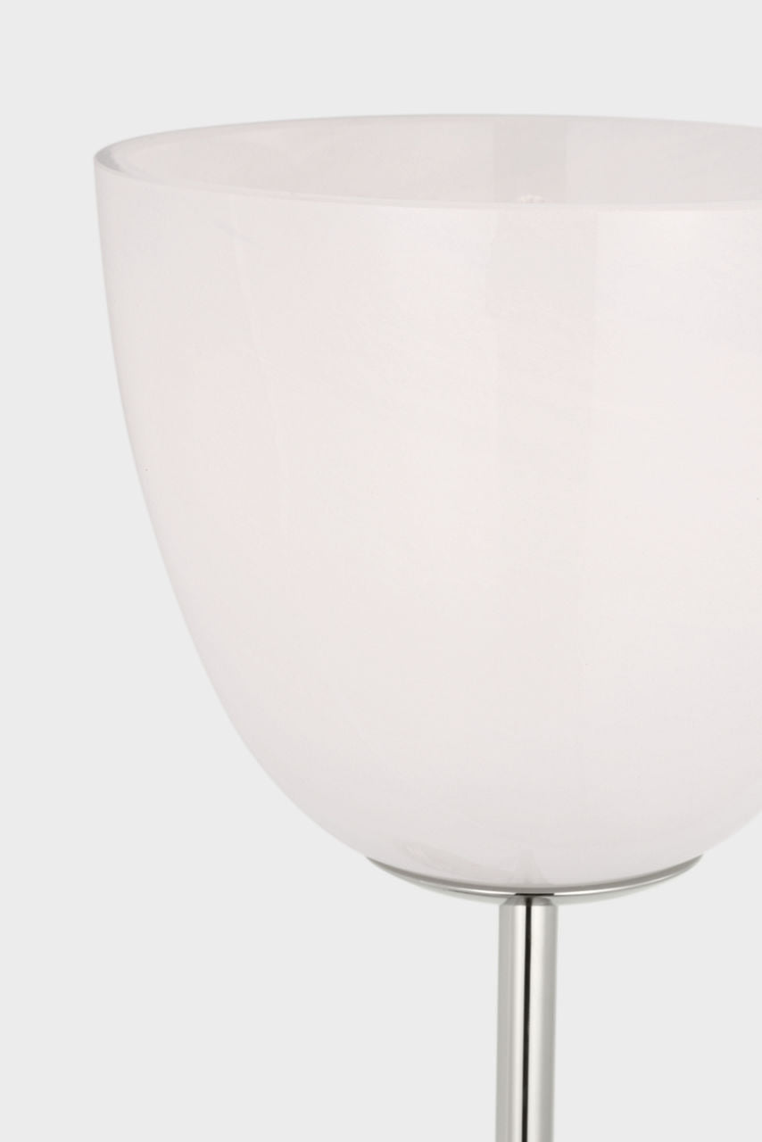 Brisa 20" Torch Sconce | Polished Nickel | White Strie Glass Shade