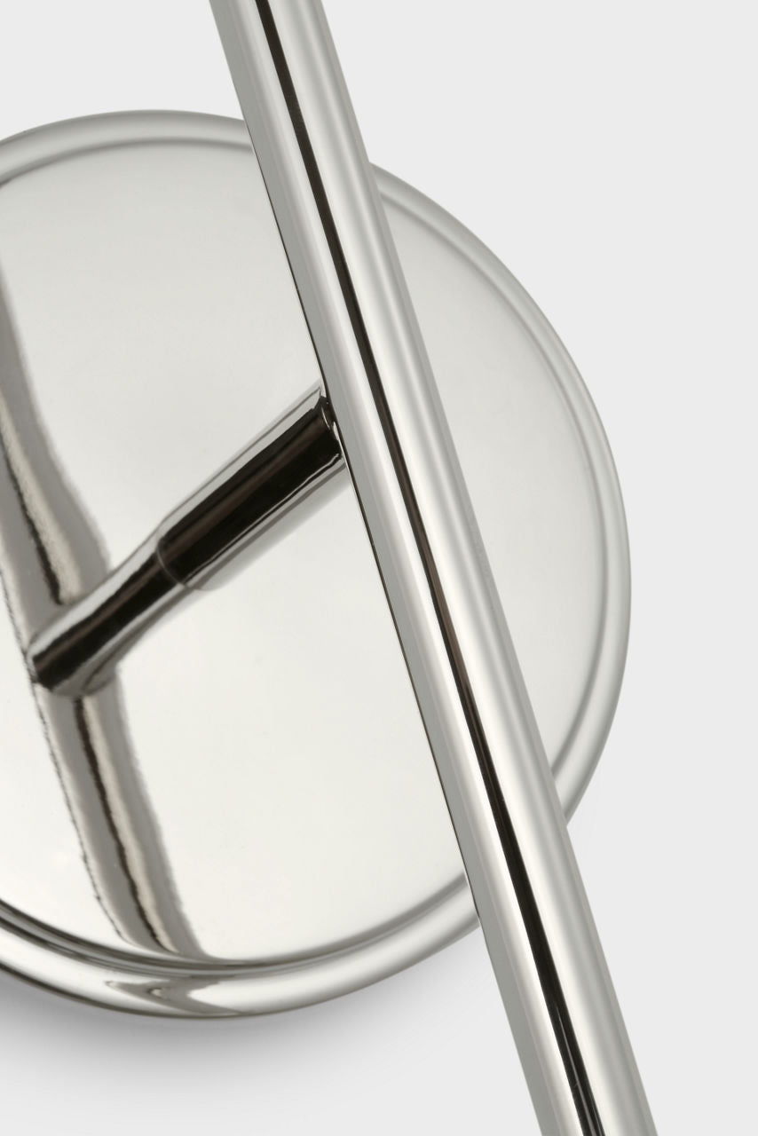 Brisa 20" Torch Sconce | Polished Nickel | White Strie Glass Shade