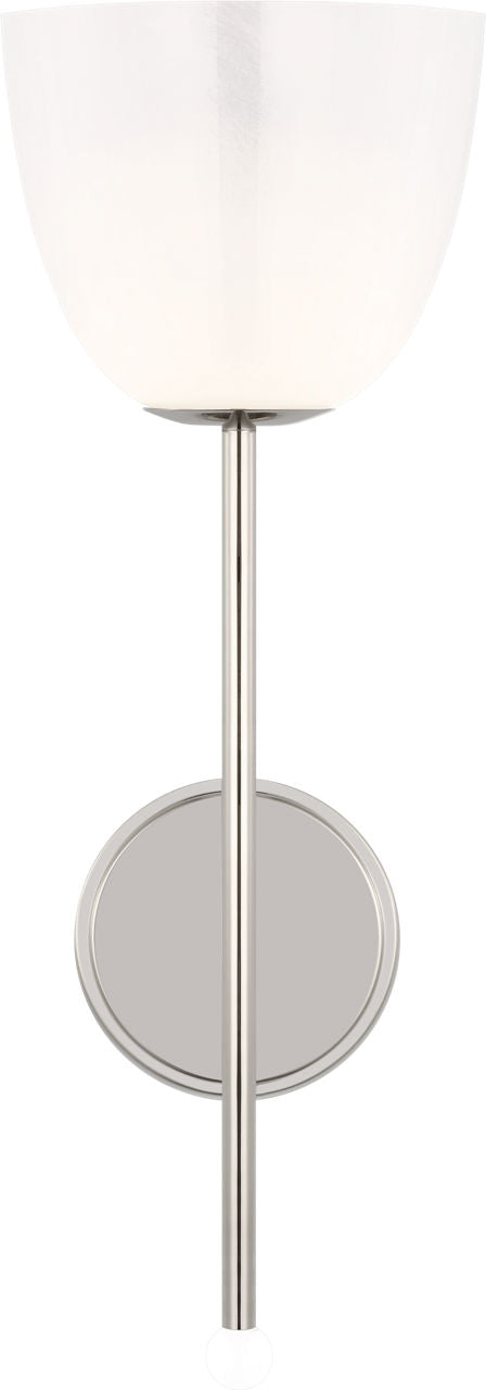 Brisa 20" Torch Sconce | Polished Nickel | White Strie Glass Shade