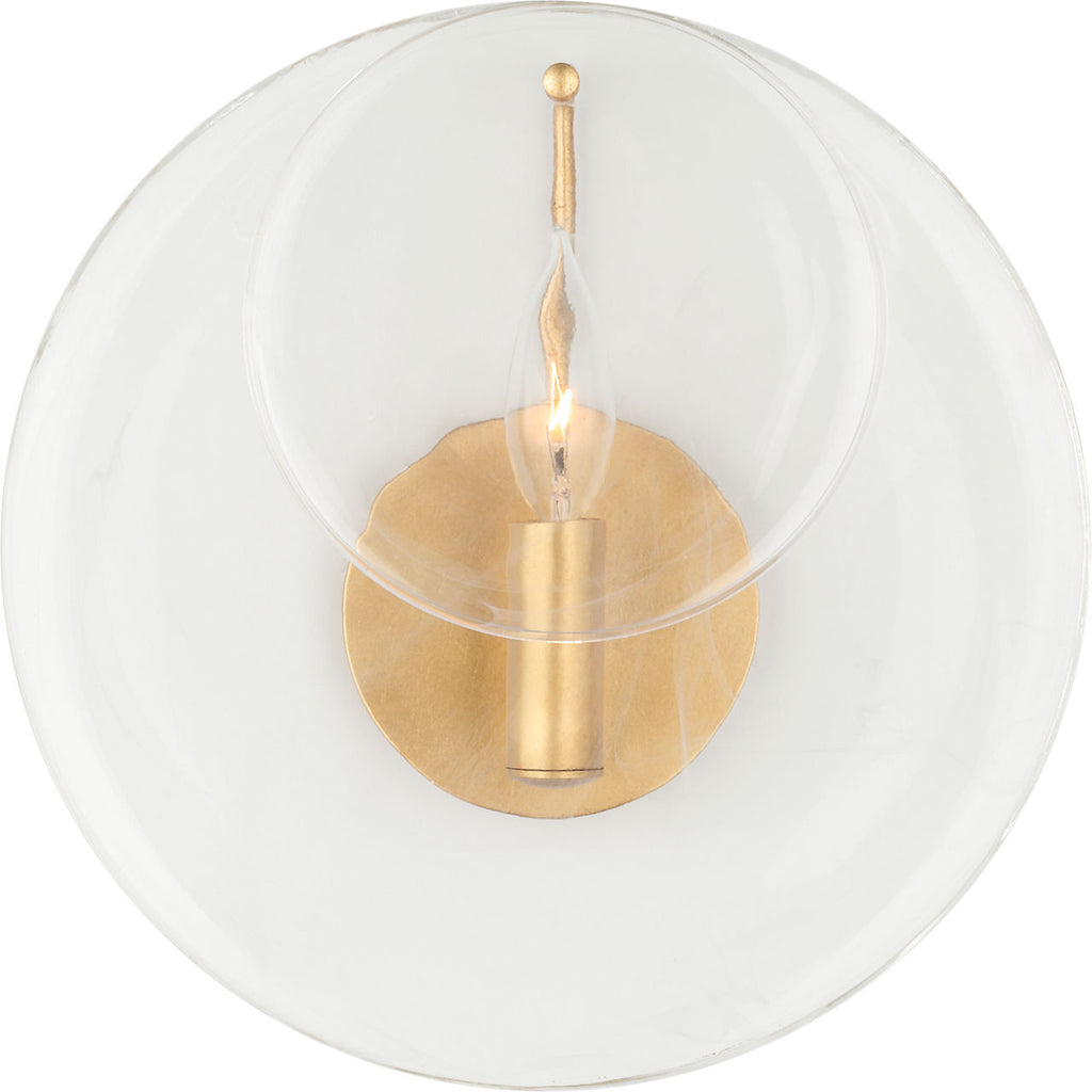 Loire Small Sconce | Gild | Clear Strie Glass
