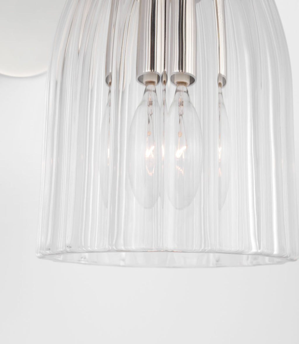 Asalea Single Sconce | Polished Nickel | Clear Glass