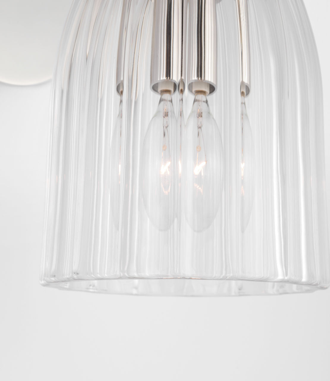 Asalea Single Sconce | Polished Nickel | Clear Glass