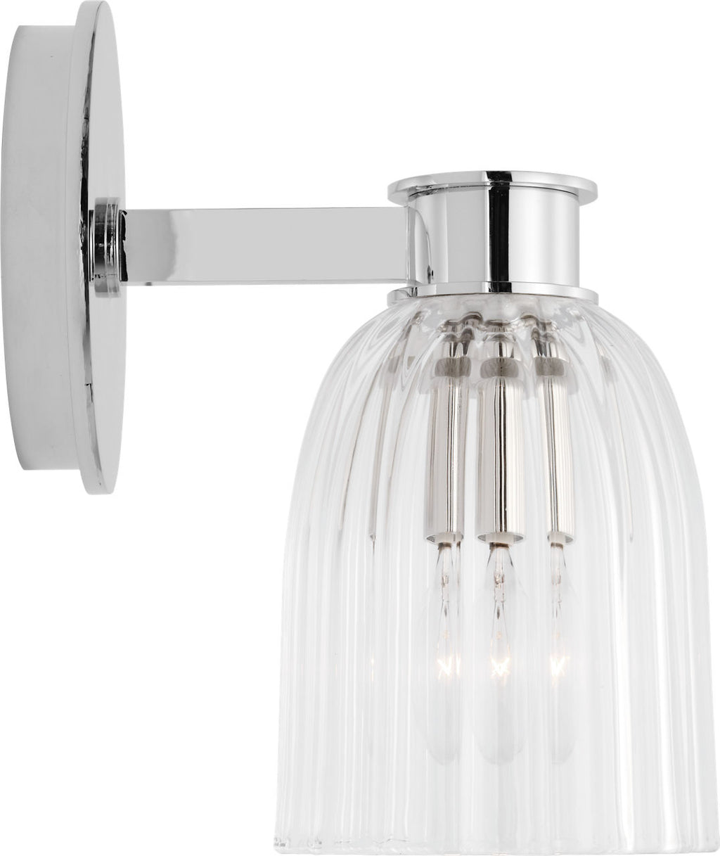 Asalea Single Sconce | Polished Nickel | Clear Glass