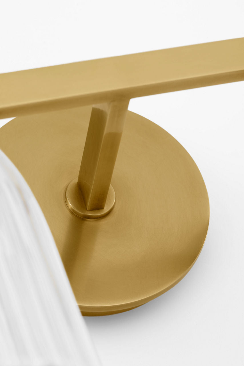 Asalea Double Sconce | Hand-Rubbed Antique Brass | Clear Glass