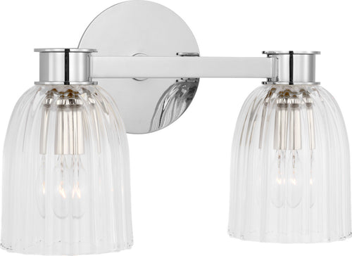 Asalea Double Sconce | Polished Nickel | Clear Glass