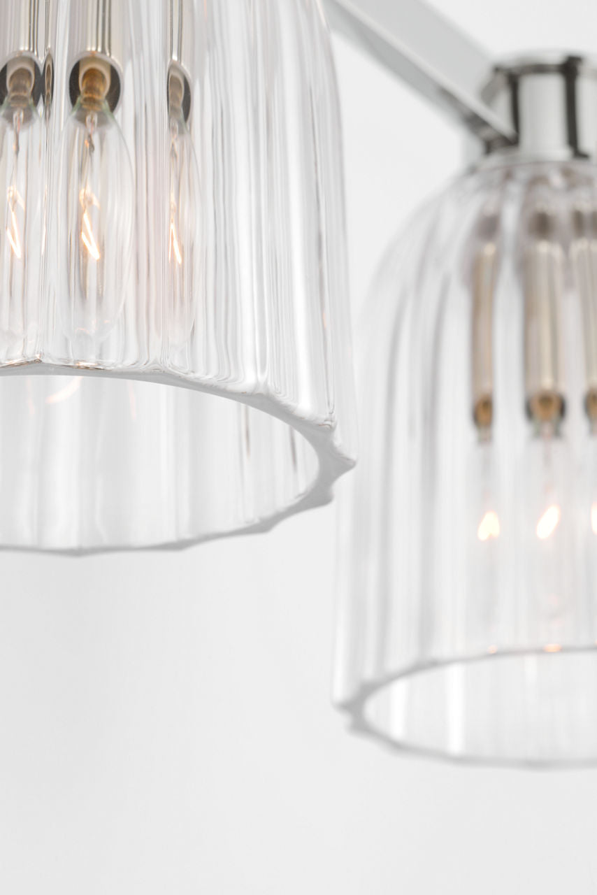 Asalea Double Sconce | Polished Nickel | Clear Glass