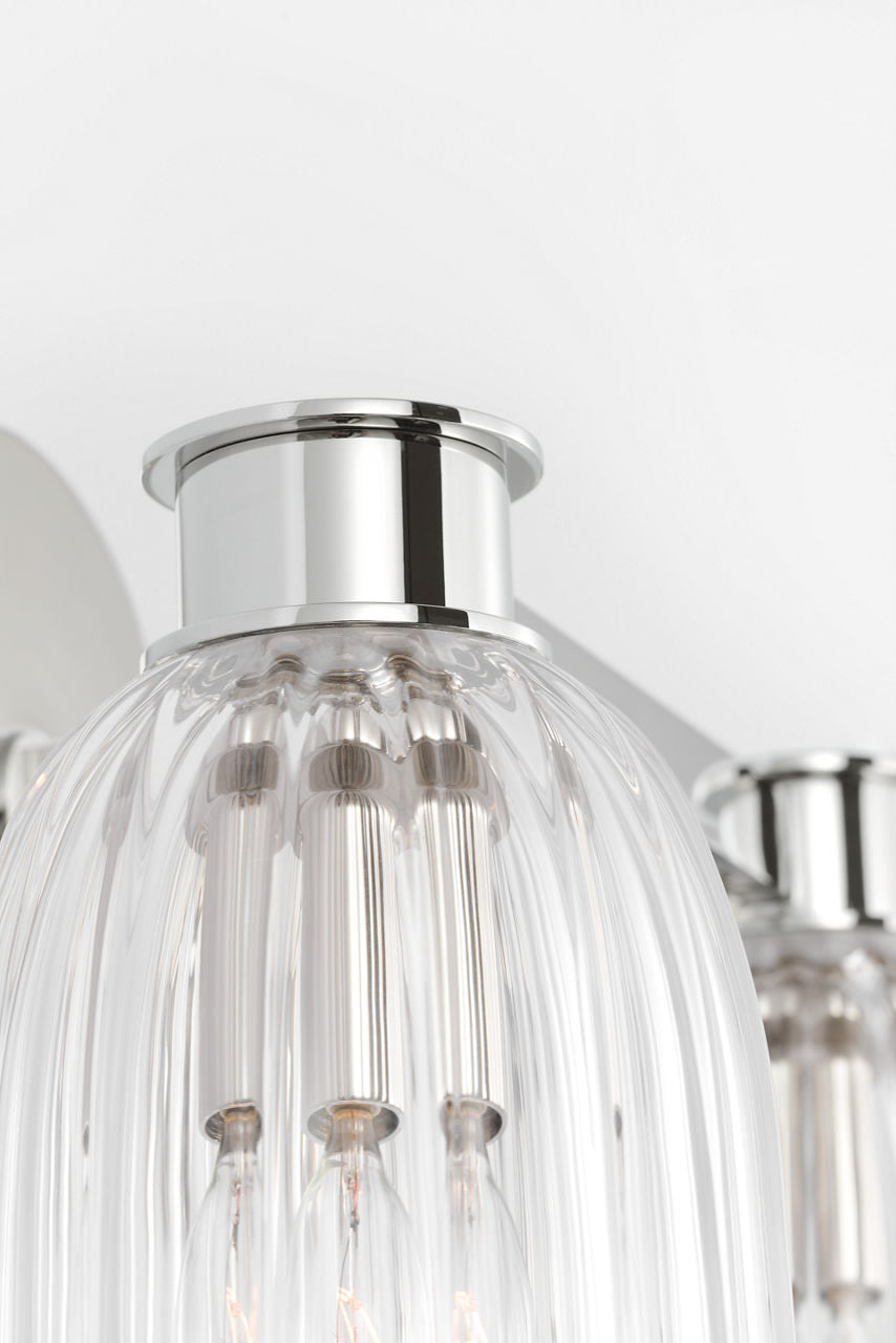 Asalea Double Sconce | Polished Nickel | Clear Glass