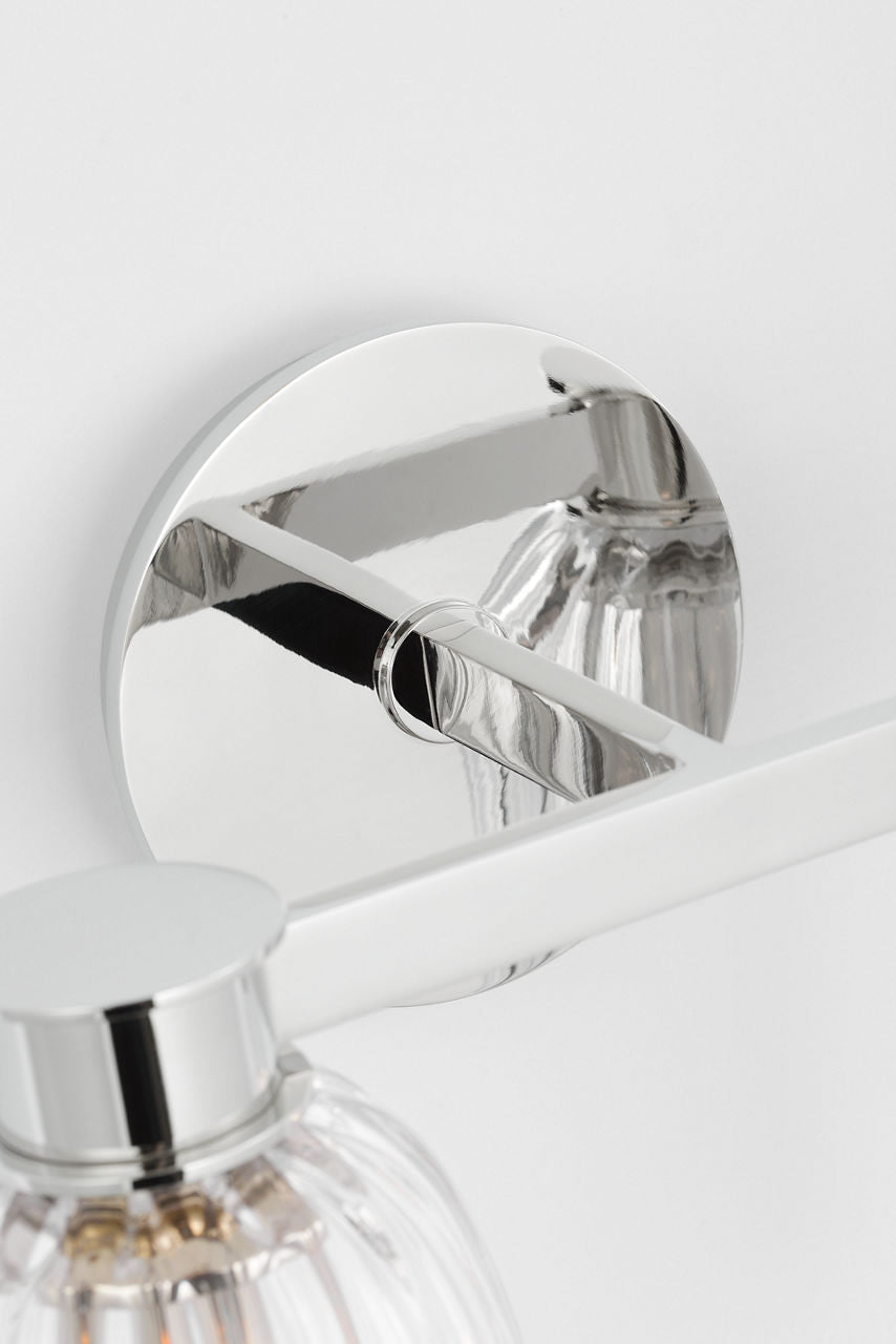 Asalea Double Sconce | Polished Nickel | Clear Glass