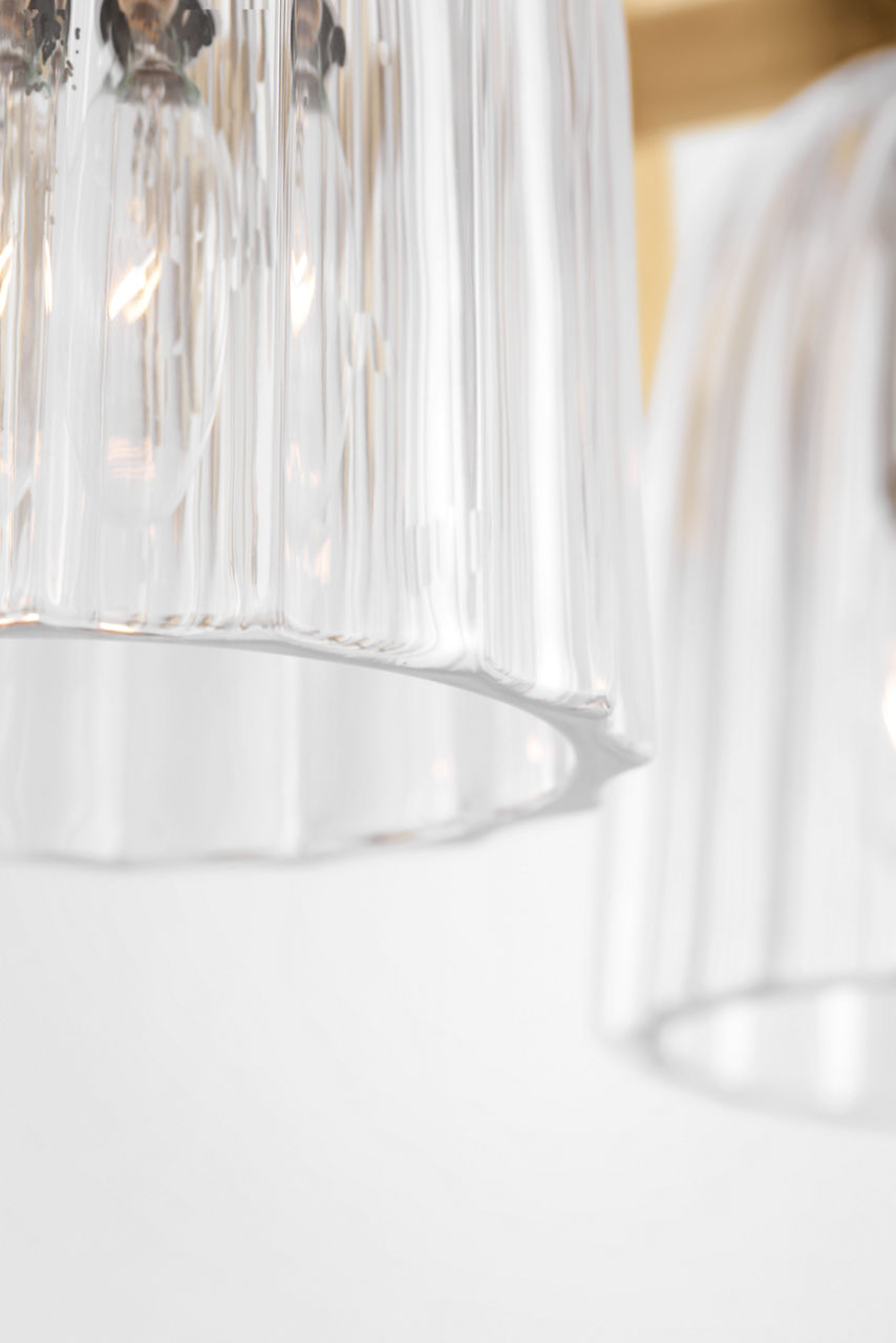 Asalea Triple Vanity Light | Hand-Rubbed Antique Brass | Clear Glass