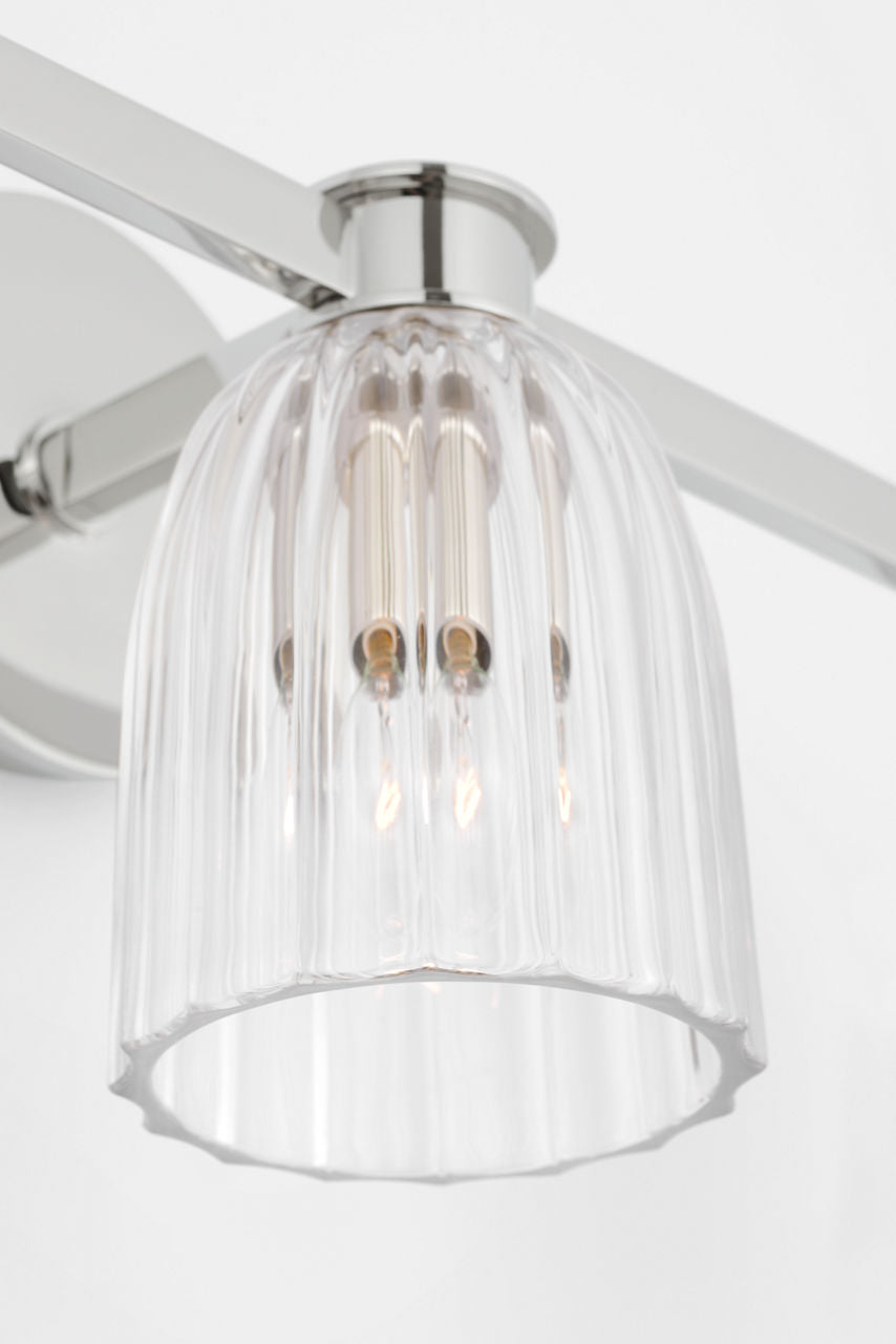 Asalea Triple Vanity Light | Polished Nickel | Clear Glass