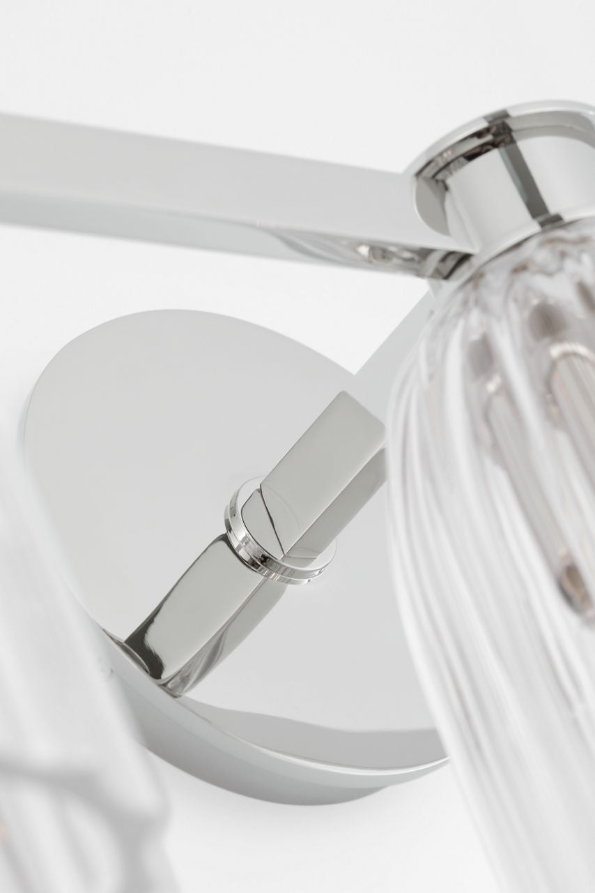Asalea Triple Vanity Light | Polished Nickel | Clear Glass