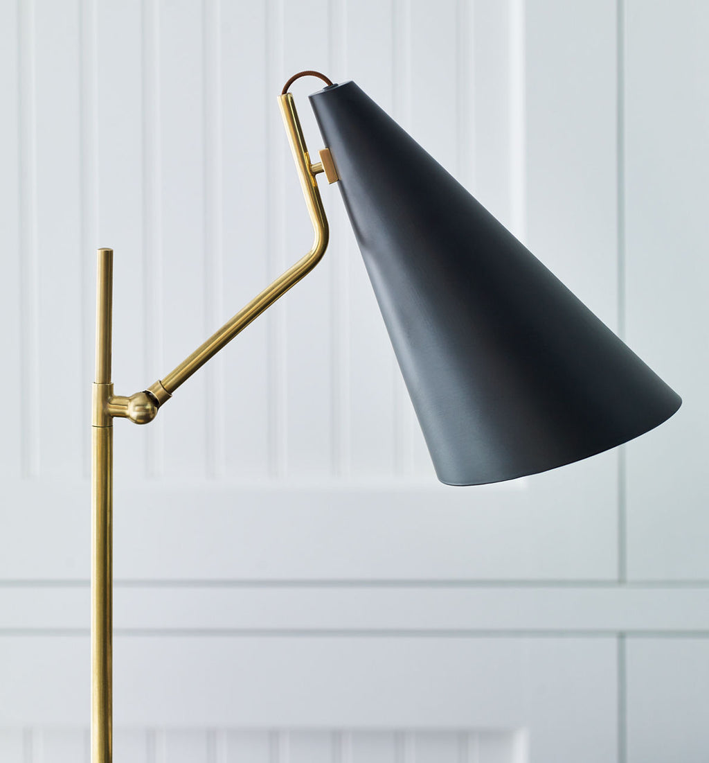 Clemente Table Lamp | Hand-Rubbed Antique Brass | Black
