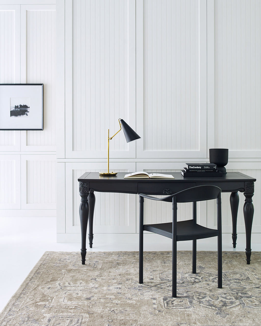 Clemente Table Lamp | Hand-Rubbed Antique Brass | Black