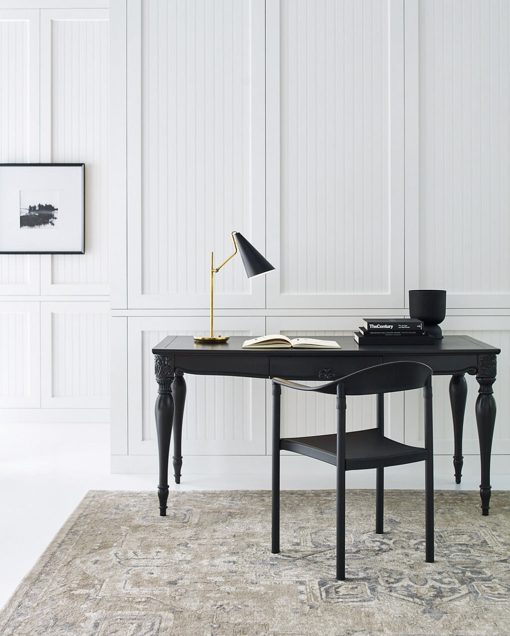 Clemente Table Lamp | Hand-Rubbed Antique Brass | Black