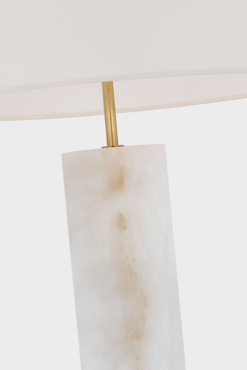 Lineham Cordless Table Lamp | Alabaster | Linen Shade