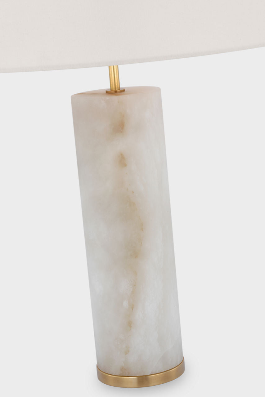 Lineham Cordless Table Lamp | Alabaster | Linen Shade