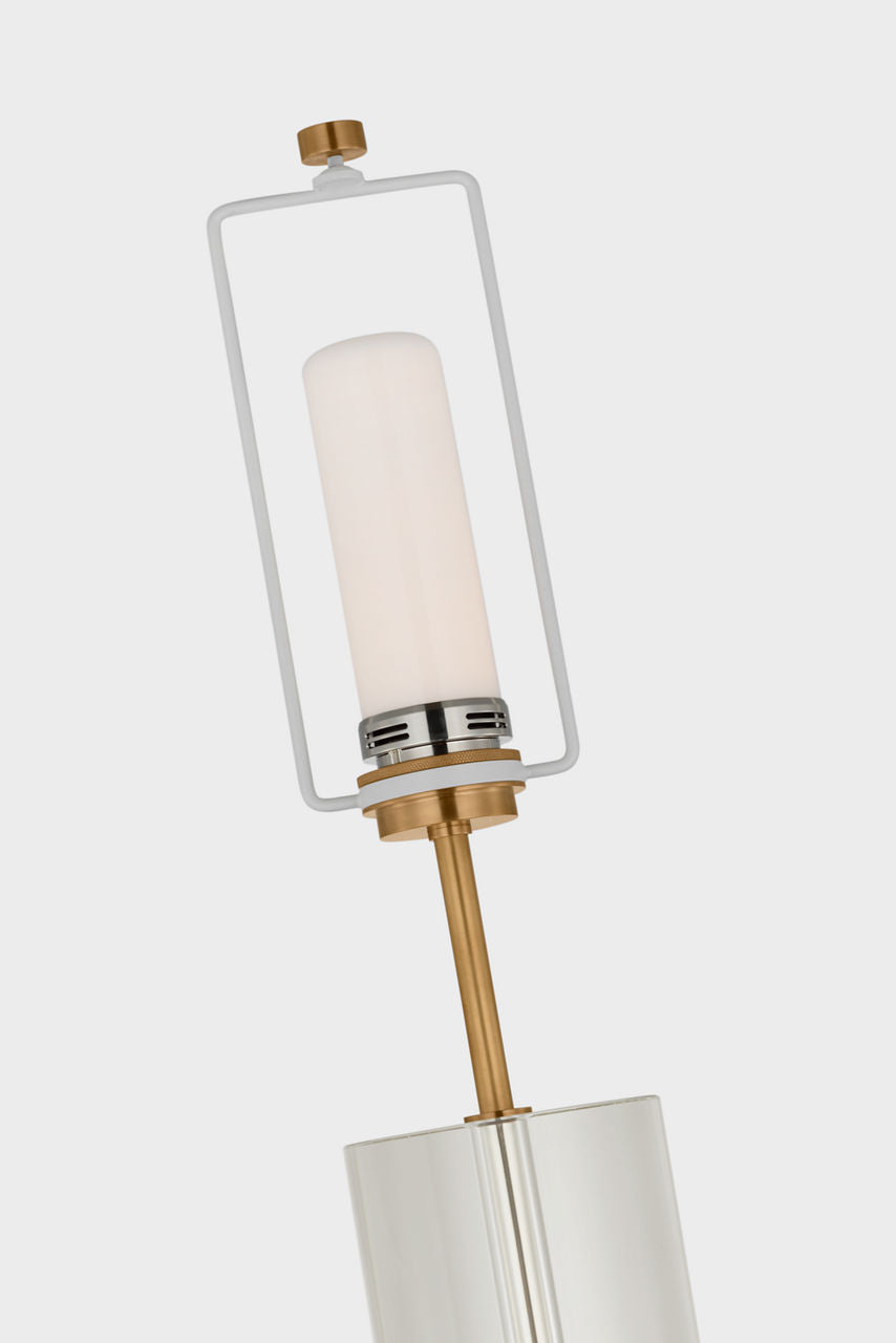 Lineham Cordless Table Lamp | Crystal and Hand-Rubbed Antique Brass | Linen Shade