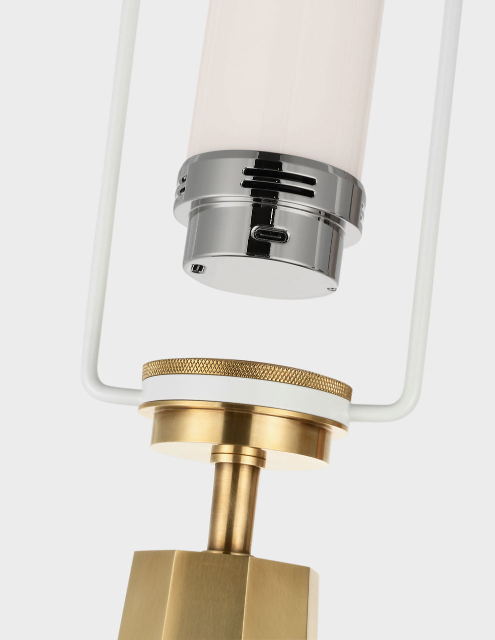Olsen Cordless Table Lamp | Crystal and Hand-Rubbed Antique Brass | Linen Shade