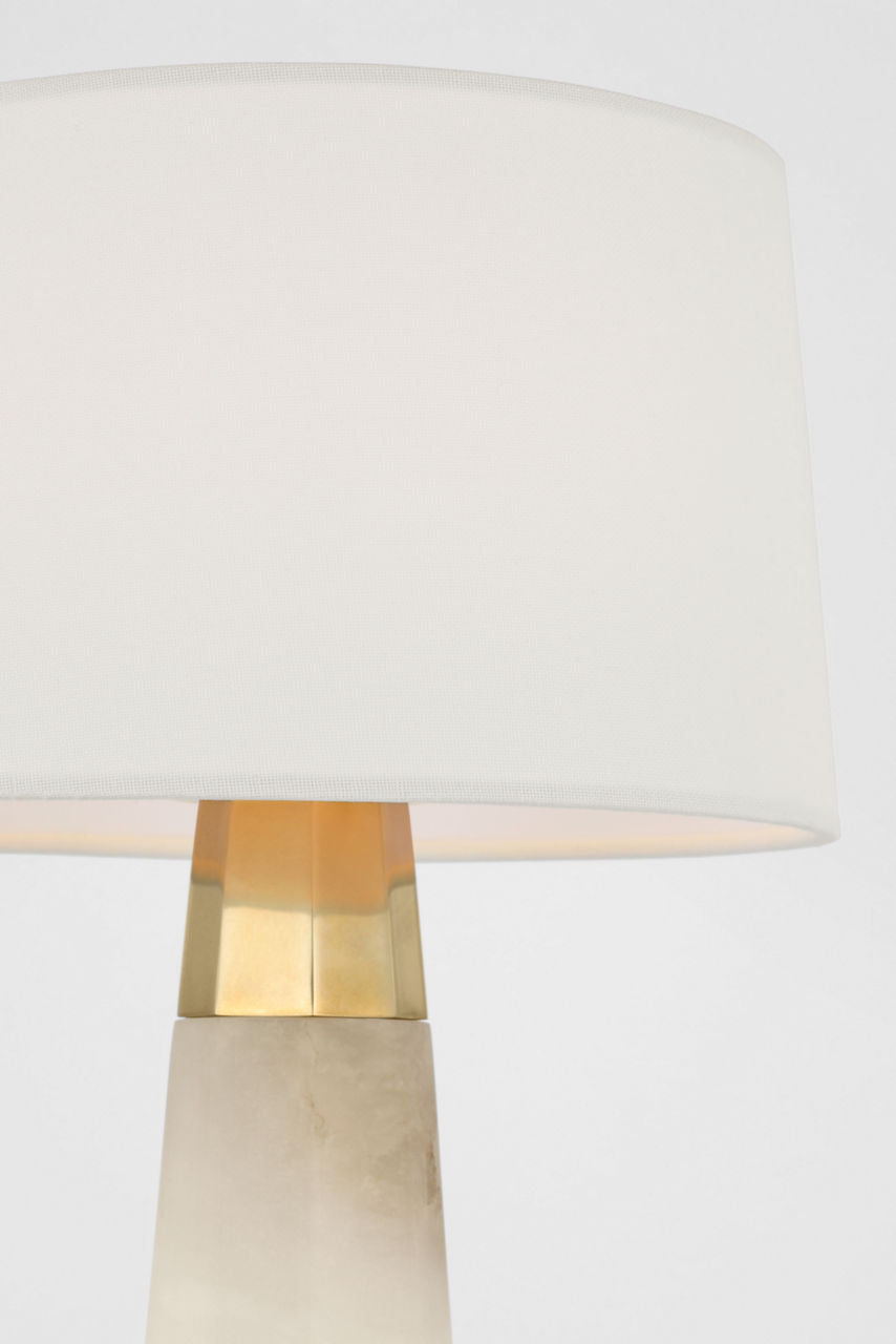 Olsen 15" Cordless Accent Lamp | Alabaster | Linen Shade