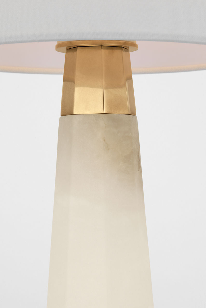 Olsen 15" Cordless Accent Lamp | Alabaster | Linen Shade