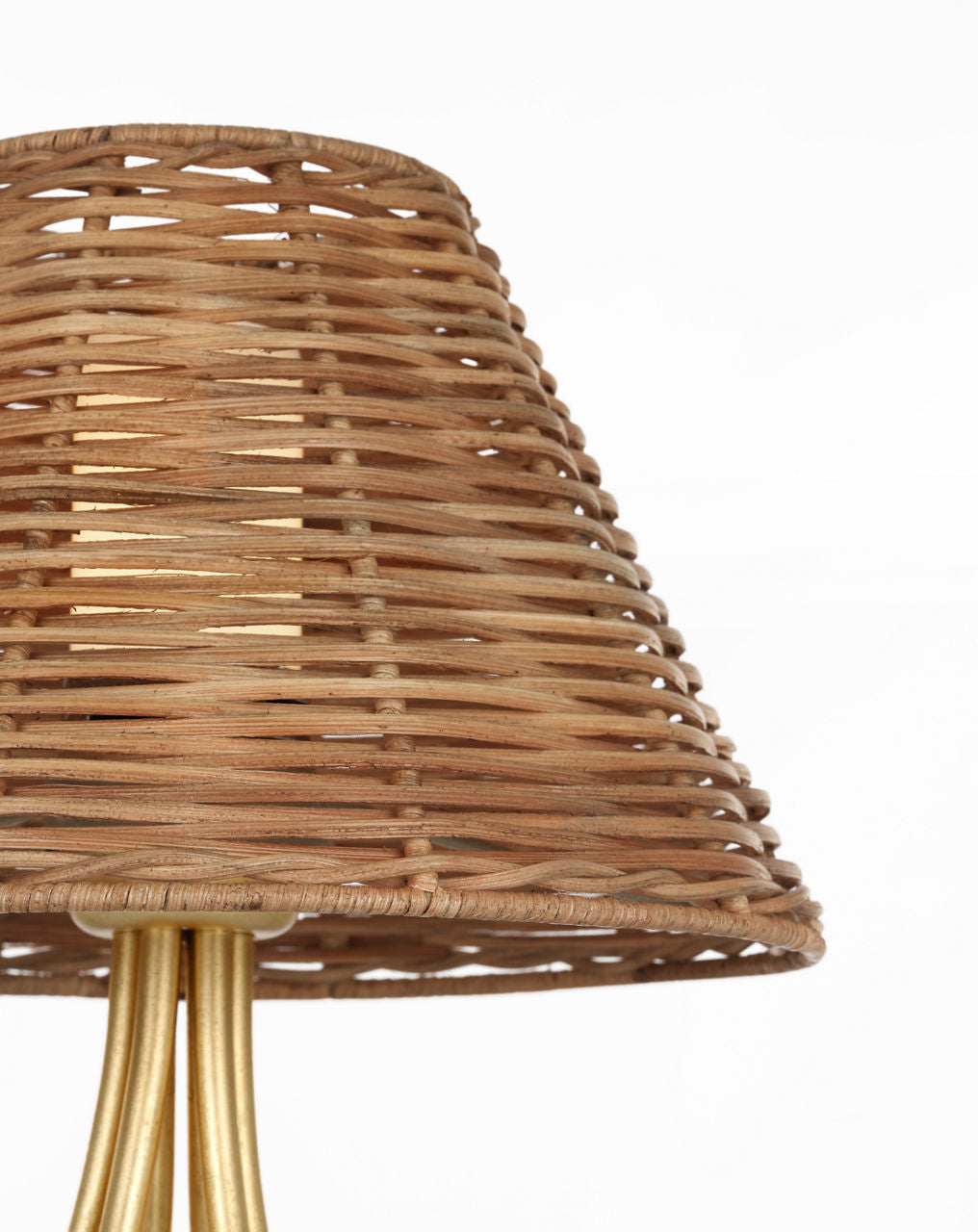 Jeanne 13" Cordless Accent Lamp | Gild | Natural Wicker Shade