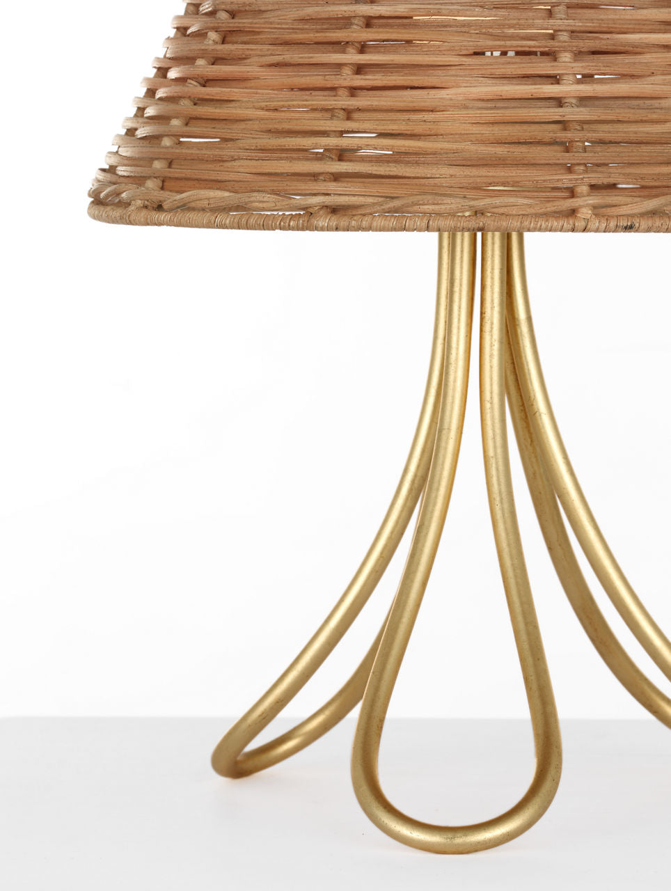 Jeanne 13" Cordless Accent Lamp | Gild | Natural Wicker Shade
