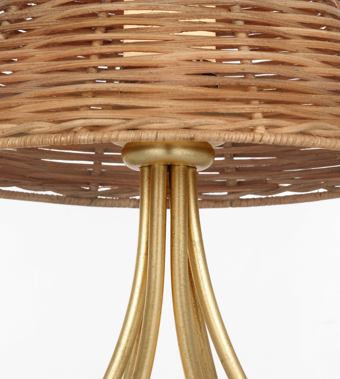 Jeanne 13" Cordless Accent Lamp | Gild | Natural Wicker Shade