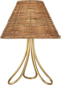 Jeanne 13" Cordless Accent Lamp | Gild | Natural Wicker Shade