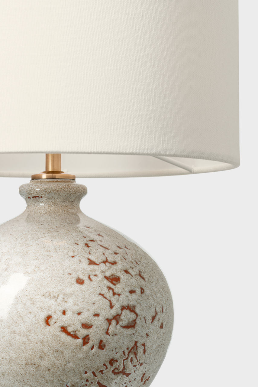 Gaios 13" Cordless Accent Lamp | Pharaoh White | Linen Shade
