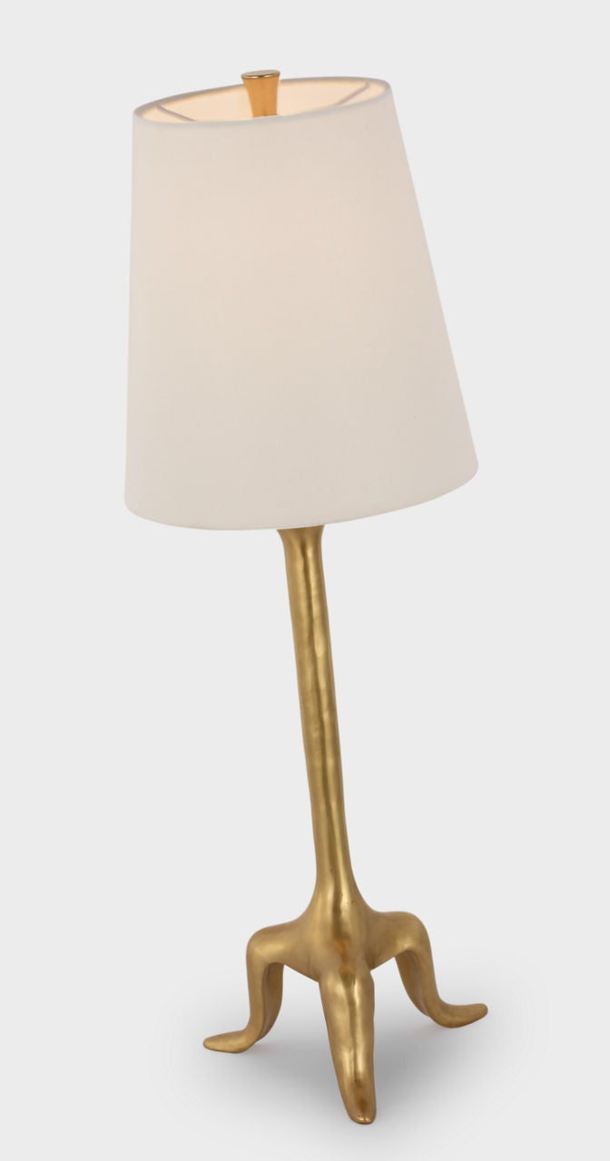 Mathilde 27" Table Lamp | Hand-Rubbed Antique Brass | Linen Shade