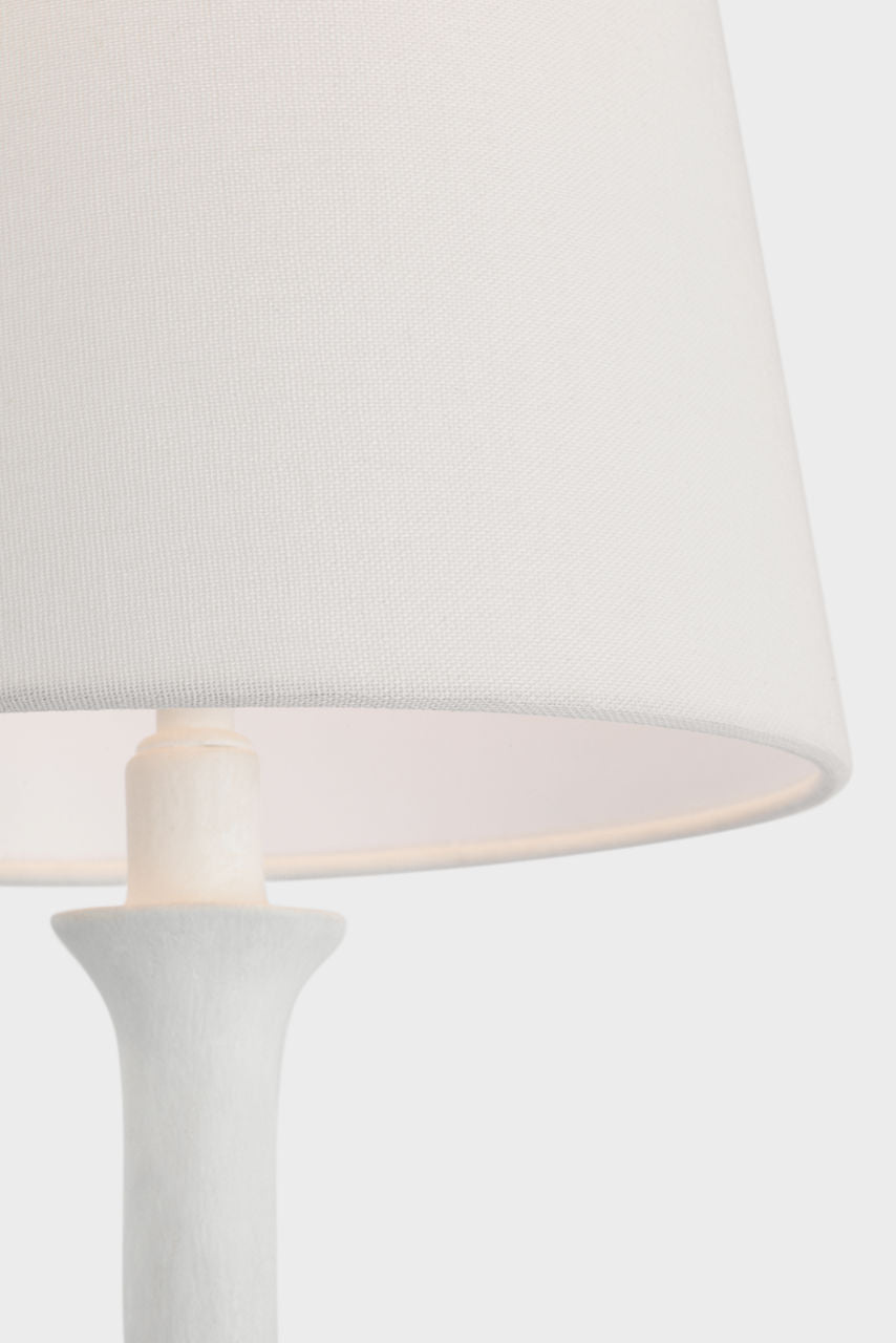 Mathilde 27" Table Lamp | Plaster White | Linen Shade