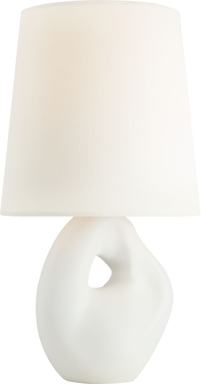 Adria 16" Cordless Table Lamp | Plaster White | Linen Shade