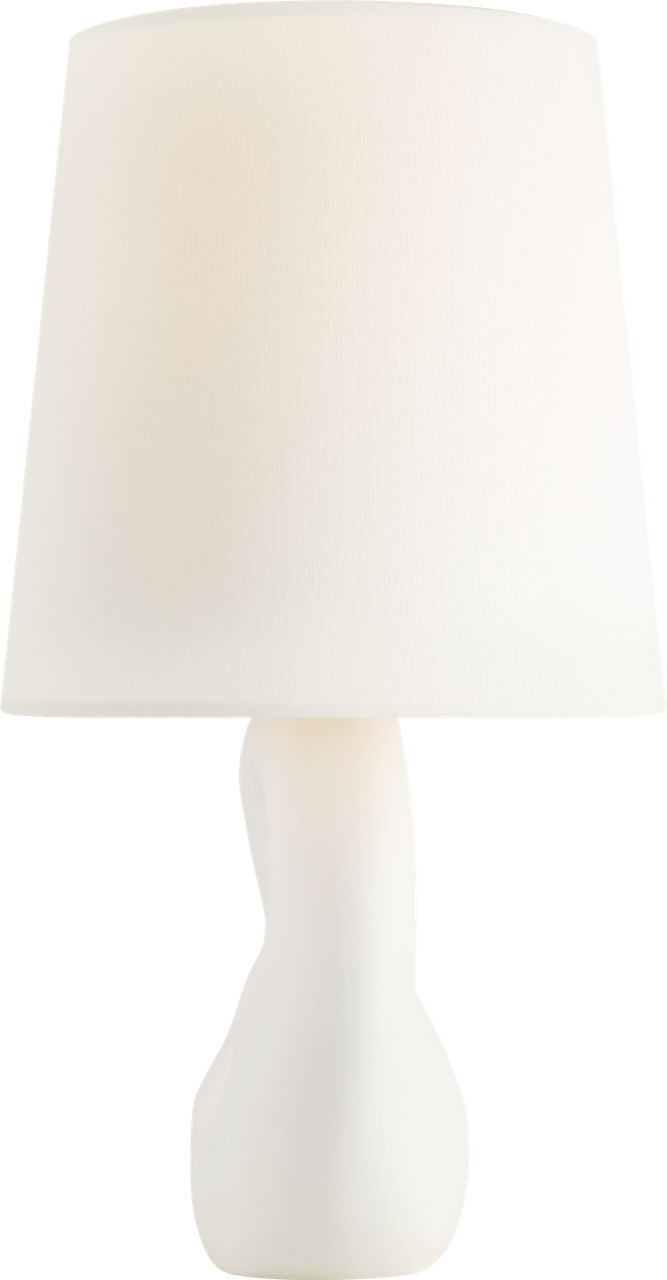 Adria 16" Cordless Table Lamp | Plaster White | Linen Shade