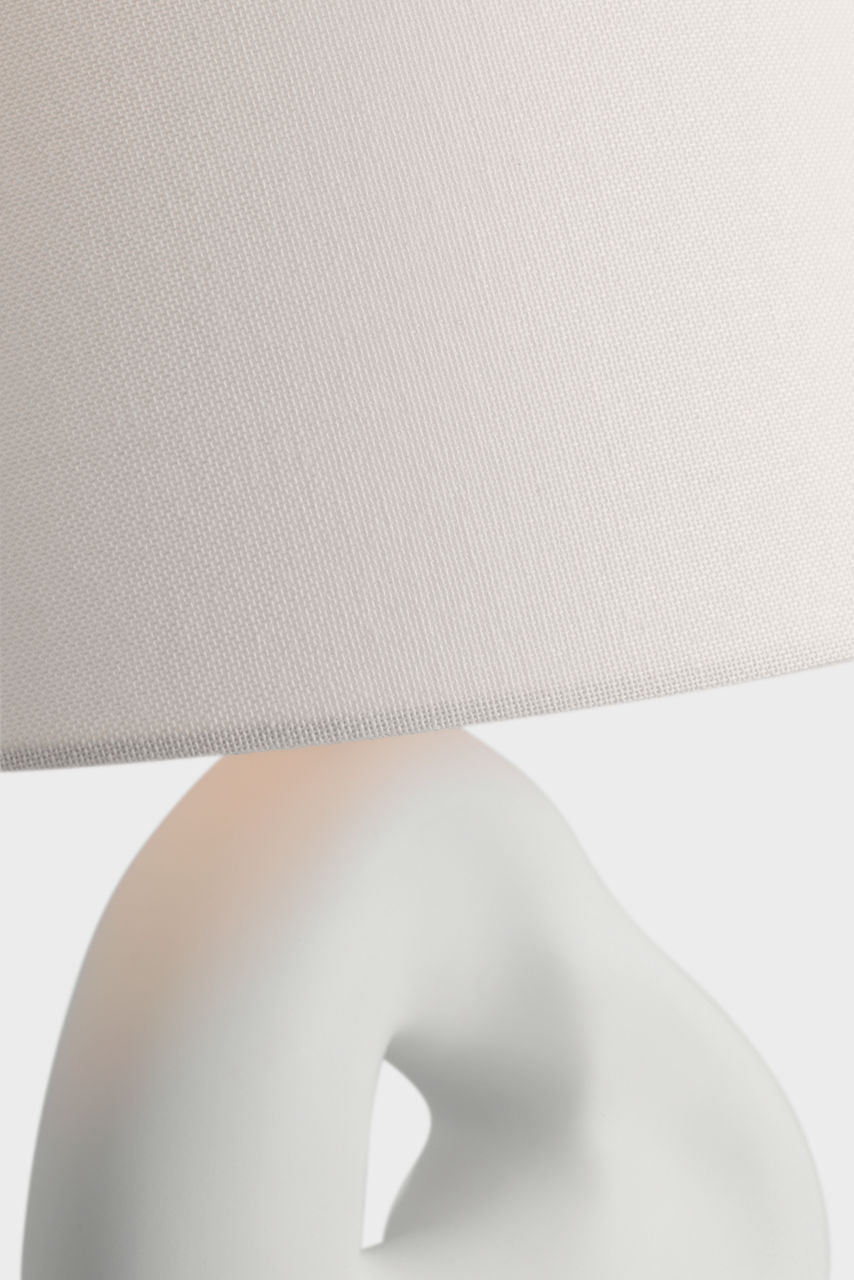 Adria 16" Table Lamp | Plaster White | Linen Shade