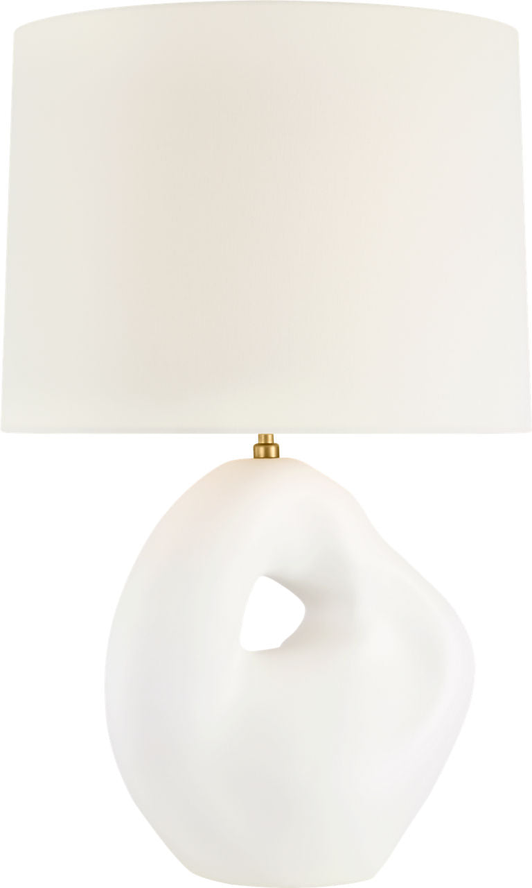 Adria 25" Cordless Table Lamp | Plaster White | Linen Shade
