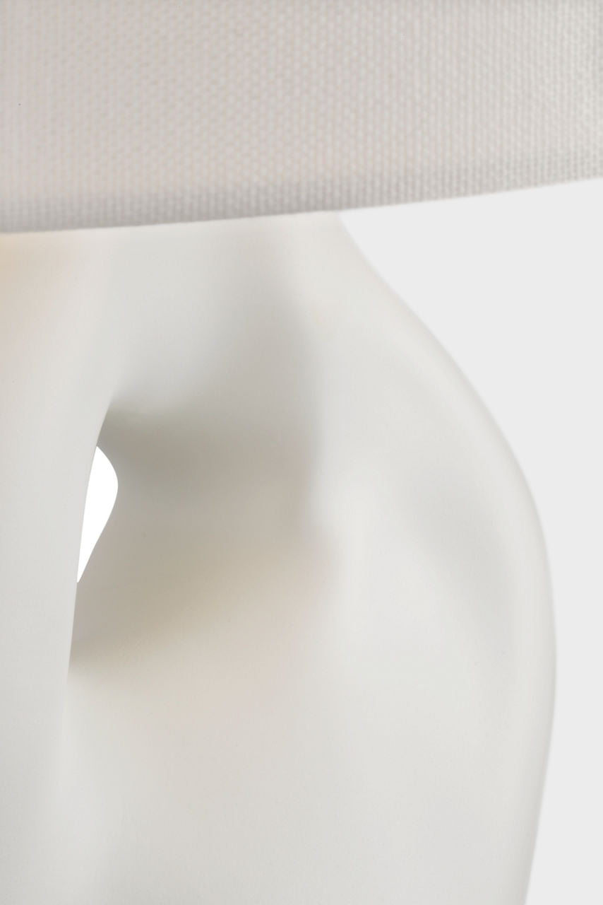 Adria 25" Cordless Table Lamp | Plaster White | Linen Shade