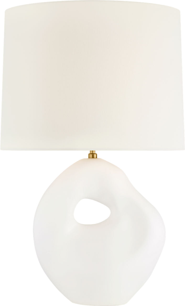 Adria 25" Cordless Table Lamp | Plaster White | Linen Shade
