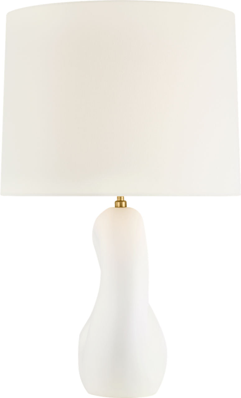 Adria 25" Cordless Table Lamp | Plaster White | Linen Shade