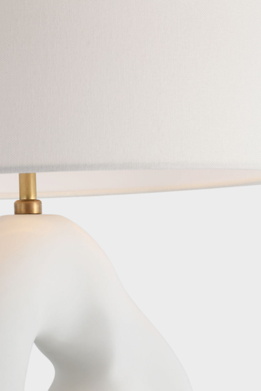 Adria 25" Table Lamp | Plaster White | Linen Shade
