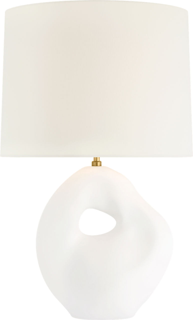 Adria 25" Cordless Table Lamp | Plaster White | Linen Shade