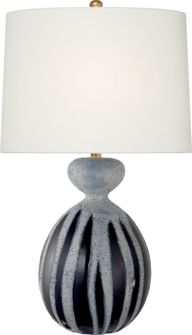 Gannet Table Lamp | Drizzled Cobalt | Linen Shade